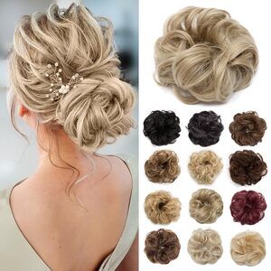 Benehair Messy Bun Hair Piece Scrunchy, Ash Blonde 1pc 25g